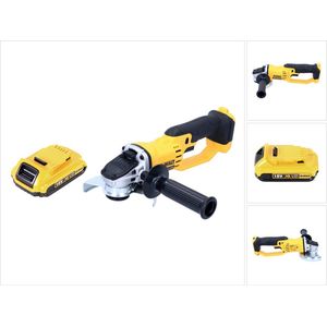 DeWalt DCG 412 accu haakse slijper 18V 125mm solo + 1x accu 2.0Ah - zonder lader