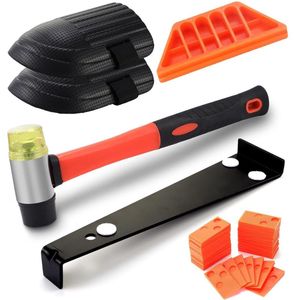 Installatie Kit voor Laminaat- en Vinylvloeren met Heavy Duty Gereedschap - 60 Spacers - Duurzaam Rubber Tapping Blok - Antislip Grip - Mallet Foam