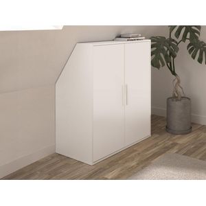Vente-unique - ADEZIO - Zolderkast - Wit - Spaanplaat - 2 Deuren
