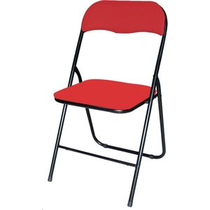 BRASQ Gewatteerde Klapstoel Rood Zwart - 43x38x78 cm, opvouwbare stoel FC100