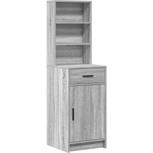 vidaXL - 2-delige - kaptafelset - met - LED - Grijs - Sonoma - Hout