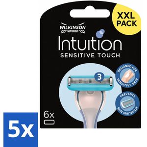 Wilkinson - Navulmesjes Intuition Sensitive Touch - Met Verzorgende Gel - 6 scheermesjes - Bulkverpakking - 5 stuks