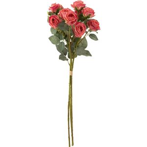J-Line boeket roos 12 koppen - kunststof - roze