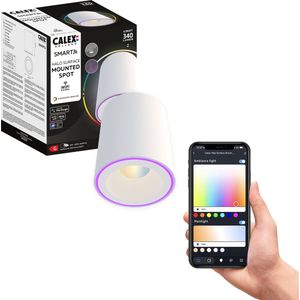 Calex Halo Slimme Opbouwspot - Smart Downlight - RGB en Warm Wit Licht - Wit