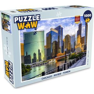 Puzzel Chicago - Rivier - Toren - Legpuzzel - Puzzel 1000 stukjes volwassenen
