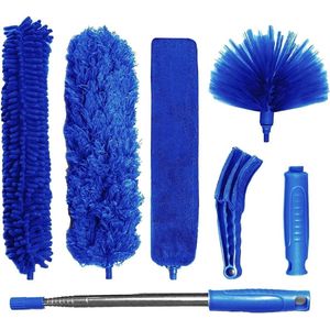 Stofdoek kit buigbaar plumeau microvezel verlengstang chenille-vakken stofdoek spinnenwebstofdoek blind voegenstofdoek handvat blauw ragebol