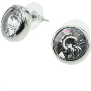 Behave Oorknop met cubic zirconia steen