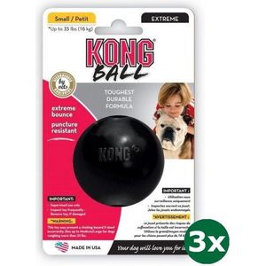 Kong Extreme Bal - Rubber - Honden Speelgoed - Small - Zwart - Ø 6.5 cm - 3 Stuks