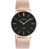 OOZOO Vintage series - rosé goudkleurige horloge met rosé goudkleurige metalen mesh armband - C9925 - Ø40