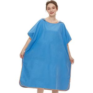 Livano Surf Poncho - Omkleed Handdoek - Volwassenen - Dames & Heren - Zacht - Poncho - Blauw