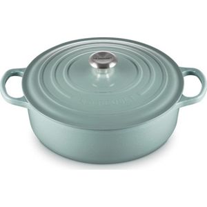 Le Creuset Lage Braad-/Stoofpan Signature Rond 30cm 6,2l Sea Salt Gietijzer