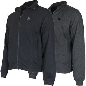 2 Pack Donnay sweater zonder capuchon - Sporttrui - Heren - Maat M - Charcoal/Black