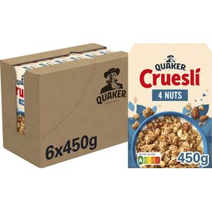 Quaker Cruesli 4 Noten - Ontbijtgranen - 6 x 450 gram