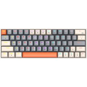 NAXSIR Mechanisch Gaming Toetsenbord - Draadloos Bluetooth/Bedraad - 63 Toetsen Compact - RGB Verlichting - Ultra Snelle Respons - Compatibel met PC/PS5/Mac
