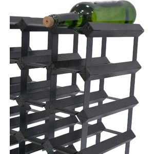 Vinata Trigno wijnrek - zwart - 120 flessen - wijnrekken - flessenrek - wijnrek hout metaal - wijnrek staand - wijn rek - wijnrek stapelbaar - wijnfleshouder - flessen rek