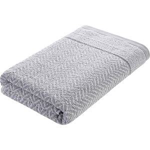 Inovra ® Handdoek / Badhanddoekset 100% Katoen Patroon (Zilvergrijs/Wit, Badhanddoek 70 x 140 cm)