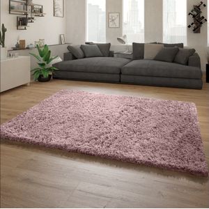 Paco Home Hoogpolig Vloerkleed Woonkamer Shaggy Langpolig Modern Eenkleurig Patroon 120x160 cm