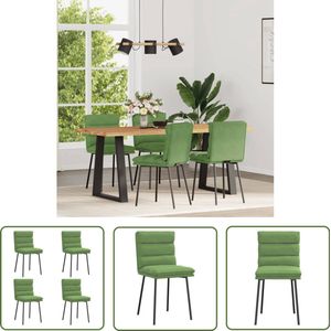 The Living Store Eetkamerstoelen 4 st fluweel lichtgroen - Eetzit - Eetkamerstoel - Velours Stoel - Groene Stoel - Comfortabele Stoel