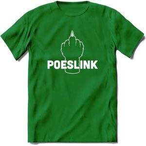 Poeslink! - Katten T-Shirt Kleding Cadeau | Dames - Heren - Unisex | Kat / Dieren shirt | Grappig Verjaardag kado | Tshirt Met Print | - Donker Groen - S