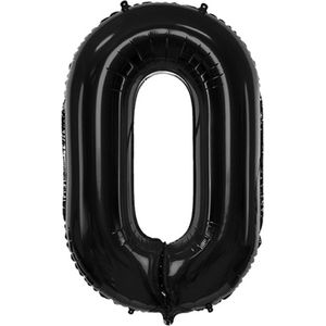 LUQ - Cijfer Ballonnen - Cijfer Ballon 0 Jaar Zwart XL Groot - Helium Verjaardag Versiering Feestversiering Folieballon