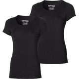 Apollo dames T-shirt bamboe 2-pack  - S  - Zwart