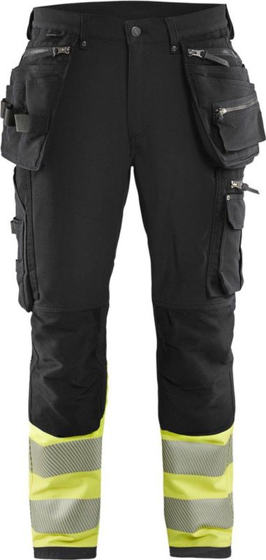 Blaklader High Vis 4-weg-stretch werkbroek 1993-1642 - Zwart/High Vis Geel - D88