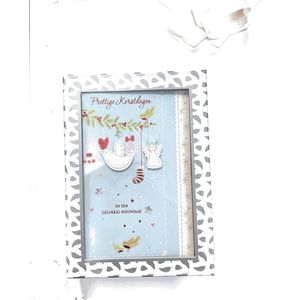 8 Luxe Handgemaakte kerstkaarten met glitter en enveloppen|Kerstkaart - Kerstkaart met envelop - Wenskaart - Kerstcadeau- Algemene kaart – Feest - Set van 8 stuks