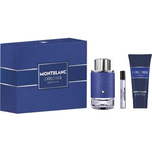 Mont Blanc Explorer Ultra Blue Giftset - 100 ml eau de parfum spray + 7,5 ml eau de parfum spray + 100 ml showergel - cadeauset voor heren