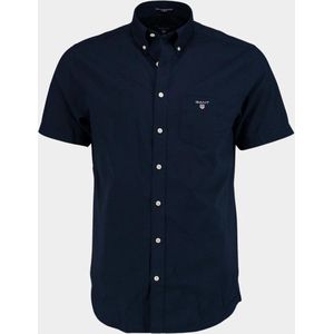 Gant - Shirt Boradcloth Navy - Heren - Maat M - Regular-fit