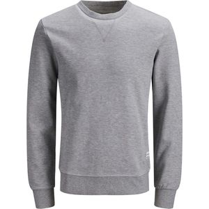 JACK & JONES sweatshirt katoen - O-hals - licht grijs melange - Maat: L
