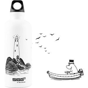 Moomin Lighthouse Kids Drinkfles (06 L) - Niet-Giftige Waterfles met Lekvrije Deksel - Gemaakt in Zwitserland - Aluminium Fles voor Water - Duurzaam en Veilig