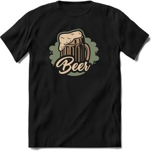 Bierglas | Feest kado T-Shirt heren - dames | Olijf groen | Perfect drank cadeau shirt |Grappige bier spreuken - zinnen - teksten