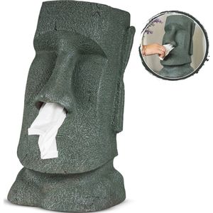 Rotary Hero Moai - Tissue box Houder voor zakdoeken Tissue dispenser Cosmeticadoekjesbox - Voor woonkamer, keuken badkamer of slaapkamer - 18x19x31.5 cm