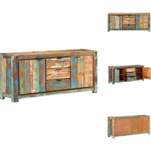 vidaXL Houten dressoir - opbergkast 2 deuren 3 lades - 175 x 40 x 75 cm - Gerecycled hout - Keukenkast