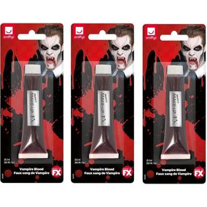 Halloween 6x Nep bloed schmink/make up tubes 28 ml - Kunstbloed - Horror/Halloween thema filmbloed