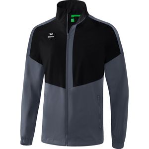 Erima Squad Allweather Jack Kind Zwart-Slate Grijs Maat 128