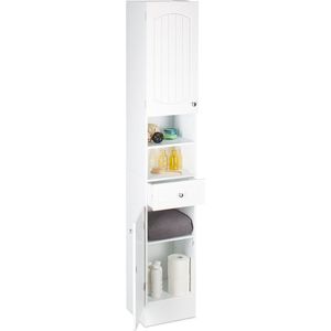 kolomkast badkamer - 2 deuren - met lade - 173,5 x 30,5 x 32 cm - wit