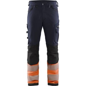 Blaklader werkbroek met 4-weg stretch zonder spijkerzakken 1193-1642 - Marineblauw/Oranje - C156