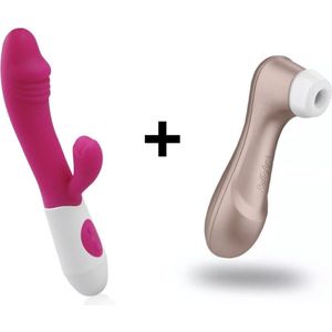 Satisfyer Pro 2 + Vibrator|Next Generation| Pink |Cadeau| Voordeelpakket|Pleasure package |Vibrator| pink | Rabbit Tarzan Vibrator| Vibrators voor Vrouwen|Clitoris & G-spot Stimulator | Erotiek | Sex Toys| G-spot | zelfvoldoening| Clitoris simulator|