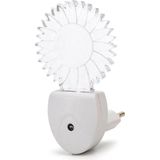 Stekkerlamp Lamp - Stekkerspot met Dag en Nacht Sensor - Aigi Essi - 0.5W - RGB - Rond - Mat Wit - Kunststof - Zon