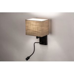 Lumidora Wandlamp 73756 - 2 Lichts - E27 - 1.0 Watt - 90 Lumen - 2700 Kelvin - Zwart - Taupe