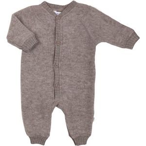 Joha Jumpsuit Wol Fleece Sesame Melange - Joha Onesie Wol Beige - Wollen Babypakje Beige - Maat 60