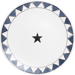 Blond Noir Plat Bord Star D22cm