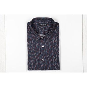 Pre End heren overhemd - heren blouse - lange mouw - 100509 - Elkin - navy print - maat M