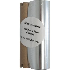 DULA Compatible Thermal ribbon - Wax - 110mmx74m - Thermisch transfer lint - Inktlint - Printerlint - Zebra 2300