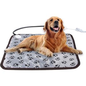 Huisdier Verwarmingskussen, Waterdichte Elektrische Verwarmingsmat Binnen Verstelbaar Anti-Bite Staalkoord Hond Warme Bed Mat voor Honden Katten 50x70CM