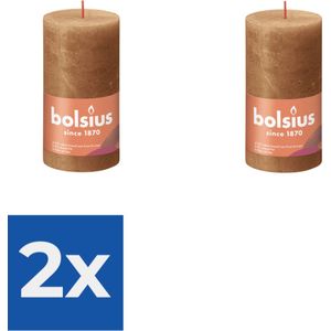 Bolsius Stompkaars Spice Brown Ø68 mm - Hoogte 13 cm - Kaneel - 60 Branduren - Voordeelverpakking 2 stuks
