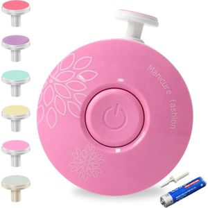 Elektrische Nagelvijl - Licht Roze - Veilig en Zacht voor Baby's - Inclusief 6 Diverse Vijl koppen incl. Polijstkop - Waterbestendig - 3-Stand Rotatie - Manicureset Baby - Nagelknipper - Polijsten - Babycadeau