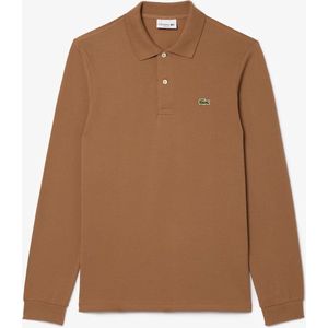 Lacoste Classic Fit polo lange mouw - cookie lichtbruin - Maat: 3XL