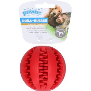 Pawise Dog Rubber Ball - Hondenspeelgoed - Hondenbal - Rubber - Ø 7.5 cm - Rood